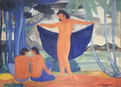 Les moïs au lac Lang Biang, Dalat 1949 by André Maire, Gouache signée et datée en bas à droite, sold Feb 2019