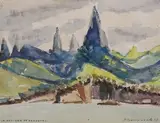 Tahiti, UA-POU, BAIE de HAAMETAU by Pierre Bompard, 1958, Aquarelle signée, sold Feb 2019