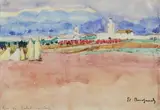 Lever de soleil à Agdal, Rabat by Etienne Bouchaud, 1919, Aquarelle signée en bas à droite, sold Feb 2019