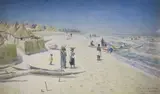 La plage de Guet-N'-Dar (Sénégal) by Gaston Roullet, Aquarelle signée et située en bas à droite, sold Feb 2019