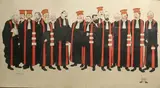 L'examen des notables by Adrien Barrère, Lithographie signée dans la planche, sold Dec 2018