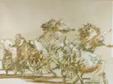 Scène de bataille by Claude Weisbuch, Lithographie signée en bas à droite et justifiée, sold Dec 2018