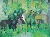 Chevaux verts by Camille Hilaire, Lithographie signée en bas à droite et justifiée, sold Dec 2018