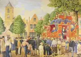 Démonstration publique by Joseph-Emmanuel Van Driesten, Aquarelle gouachée, sold Nov 2018