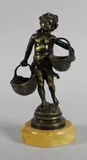 La cueillette by Auguste Moreau, Epreuve en bronze à patine brun, sold Nov 2018