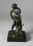 Paysanne relevant sa jupe by Gaston Broquet, Epreuve en bronze à patine brun nuancé, sold Nov 2018