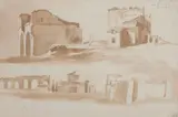 Fabriques dessinées aux environs de Rome by Jean-Jacques de Boissieu, 1766, Lavis brun et crayon noir, sold Oct 2018