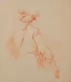 Militaire de dos à mi-corps by Charles Parrocel, Sanguine et rehauts de craie blanche sur papier beige, sold Oct 2018