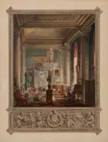 Intérieur de la marquise d’Osmond en train de peindre by Hilaire Thierry, Aquarelle gouachée, sold Oct 2018