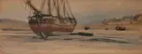 Barque échouée by Eugène Isabey, Aquarelle gouachée, sold Oct 2018