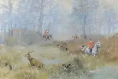 Bat l'eau by Karl Reille, Gouache signée en bas à gauche, sold Jun 2018