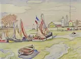 Les voiliers au port by Henri de Saint-Delis, Aquarelle signée en bas à gauche, sold Jun 2018