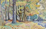Promenade en forêt by Henri de Saint-Delis, Aquarelle signée en bas à droite, sold Jun 2018