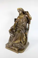 Rachel dans le rôle de Phèdre by Francisque Joseph Duret, Epreuve en bronze à patine brun clair nuancé rehaussé vieil or, sold Jun 2018