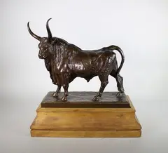 Taureau romain by Auguste Clésinger, 1860, Epreuve en bronze à patine brun nuancé, sold Jun 2018