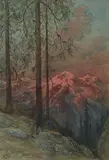 Deux personnages et chiens au crépuscule en montagne» by Gustave Doré, 1881, Aquarelle sur papier signée et datée, sold Dec 2025