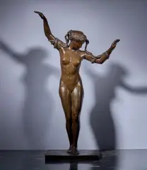 La danseuse aux serpents» by Paul Landowski, 1914, Bronze à patine brune, sold Dec 2025