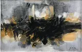 COMPOSITION, n° 106 by Chu Teh-chun, 1962, Gouache sur papier signée en bas à droite, sold Nov 2012