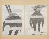 RÉFLEXIONS ANIMALES by Jean-Luc Parant, Encre et crayon, diptyque sur papier, sold Nov 2012
