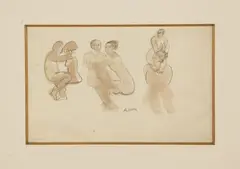 NUS by Alfréd Réth, Crayon et aquarelle sur papier portant le cachet de l'atelier en bas au milieu, sold Nov 2012