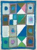 COMPOSITION RECTANGLES by Manuel Cargaleiro, Gouache sur papier signé en bas à droite et daté en bas à gauche, sold May 2012