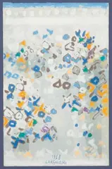 FLEURS by Manuel Cargaleiro, 1968, Gouache et huile sur papier signé en bas au mlilieu et daté, sold May 2012
