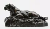 Panthère de Tunis n°2 by Antoine-Louis Barye, Épreuve en bronze, fonte d'édition à patine brune nuancée, sold Mar 2012