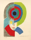 COMPOSITION CERCLES by Sonia Delaunay, 1916, Lithographie en couleur signée et datée, sold Jul 2011