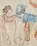 DEUX JEUNES FEMMES AU BORD DE LA MER » 1935 by Raoul Dufy, Gouache sur papier, sold Jul 2011