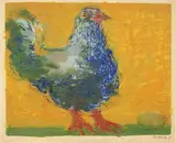 POULE » 1951 by Fikret Mualla Saygı, Gouache sur papier signé, sold Jul 2011