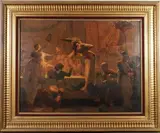 Un souper de bal masqué by Ernest Eugène Hillemacher, Panneau de chêne, une planche non parquetée, sold Jan 2026