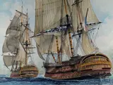 Appareillage de l'Indomptable et du Fongueux by Pierre Raffin-Caboisse, Aquarelle, sold Jan 2026