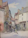 Rue animée en Bourgogne by Paul Lippe, Aquarelle, sold Jan 2026
