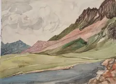 Col des Lombards by Christine Boumeester, 1968, Aquarelle, mine de plomb, sold Dec 2025