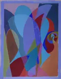 Composition abstraite by Simone Colombier, Gouache sur papier, sold Dec 2025