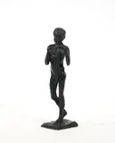 Homme nu jouant de la flûte by Michel Levy, Bronze à patine bleue nuancée, sold Dec 2025