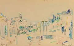 Rome by Edmond Moirignot, Aquarelle signée en bas à droite, sold Dec 2025