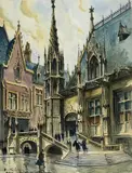 Le Palais de Justice de Rouen by Pierre Le Trividic, Aquarelle, sold Dec 2025