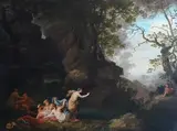 Diane surprise par Actéon by Jacques Antoine Vallin, Panneau de chêne, une planche, non parqueté, sold Nov 2025