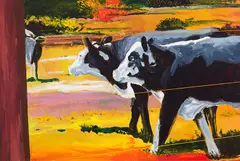Cattle/Hot by Leslie Donald Poole, 1995, acrylic on board, sold Mar 2024