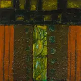 Untitled by John Richard Reppen, 1963, mixed media on board, sold Mar 2024