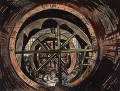 The Welder by Fritz Brandtner, 1943, mixed media on paper, sold Mar 2024
