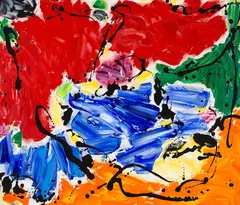 Summer Landscape by Daniel Solomon, acrylic on canvas, sold Mar 2024