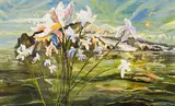 Improbable Flowers for Greenland by David Alexander, 1995, acrylic on canvas, sold Mar 2024