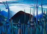 Near the North Shore, Lake Superior by James Edward Hergel, acrylic on board, sold Mar 2024