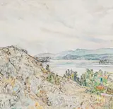 Grey Sage by Dorothy Knowles, 1975, acrylic on canvas, sold Mar 2024