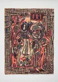 Christ, the Temptations by Harold Klunder, 1999, colour woodcut on paper, sold Mar 2024