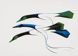 Geese in Flight by Benjamin Chee Chee, 1976, acrylic on Arches paper, sold Feb 2024