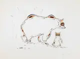Grizzly Bear + Cub by Eddy Cobiness, 1990, watercolour on paper, sold Feb 2024