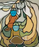 A Third Blessing by Daphne Odjig, 1980, acrylic on canvas, sold Feb 2024